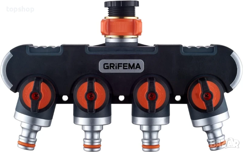 НОВ GRIFEMA, gE1401-4 4-посочен разпределител с адаптер за регулиране на дебита, напояване..., снимка 1