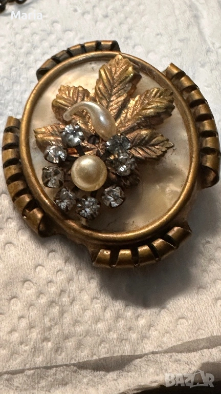 Антична брошка, късен Викториански период (1885–1905), снимка 1
