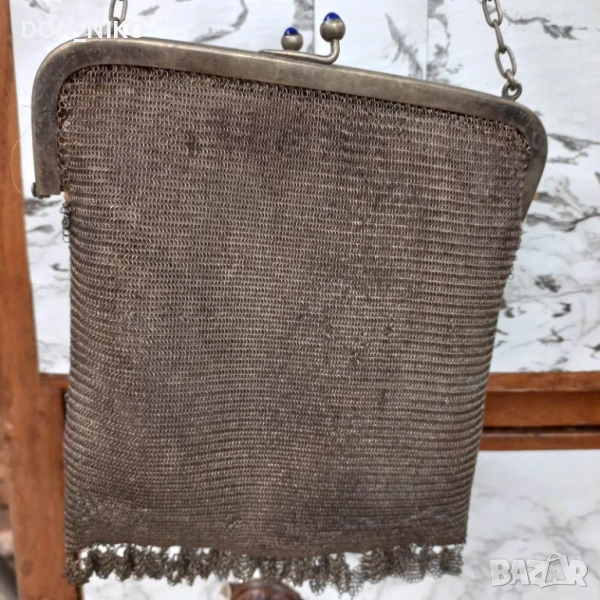 Плетена дамска чантичка,Англия 19 век, снимка 1