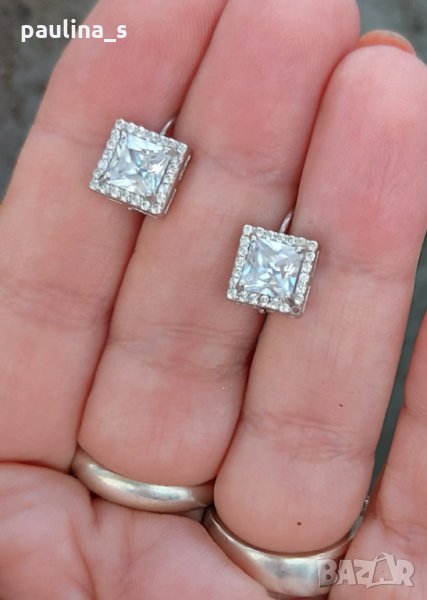 Сребърни обеци с Моисанити / проба 925 , снимка 1