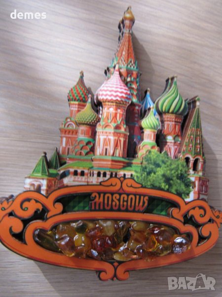 Автентичен дървен 3D магнит от Москва, Русия-серия-, снимка 1