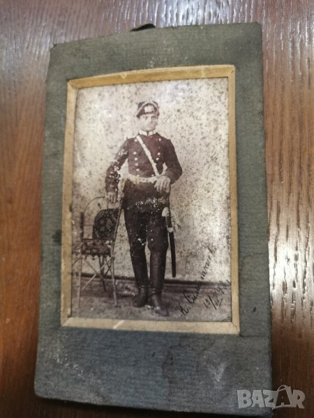  ПОРТРЕТНА СНИМКА НА БЪЛГАРСКИ ЦАРСКИ ОФИЦЕР 1898 Г., снимка 1