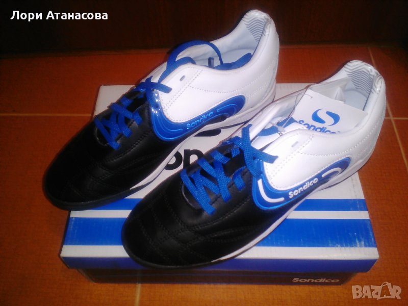 Кожени маратонки в черен,бял и син цвят " Sondico ",внос от   Англия-идеални за всекидневна употреба, снимка 1