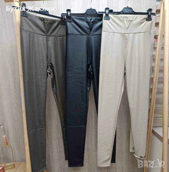 Дамски кожен клин/панталон с висока талия , снимка 1