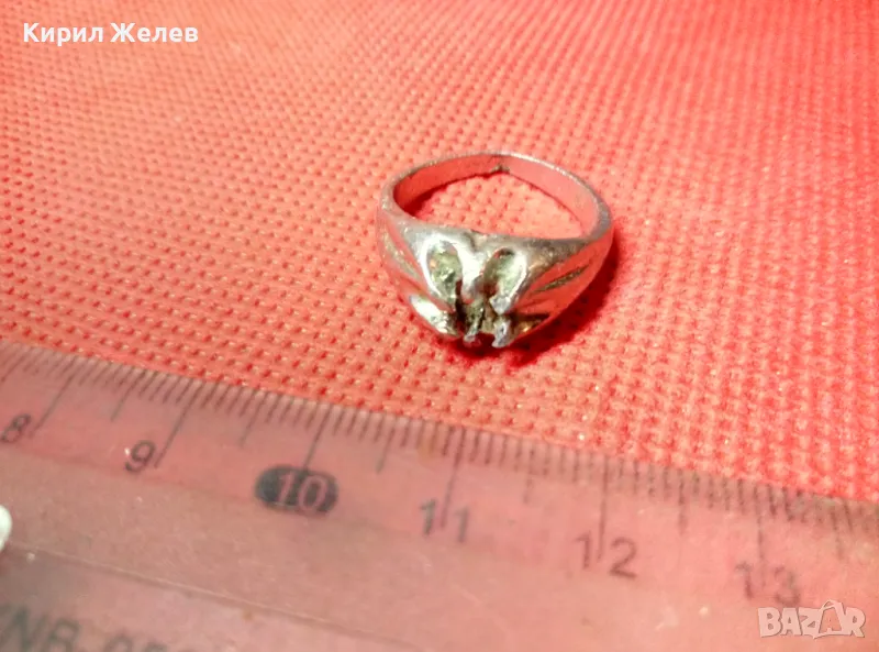 СТАР ПОСРЕБРЕН МЕДЕН ПРЪСТЕН с ГНЕЗДО За МОНТИРАНЕ на СКЪП КАМЪК 47421, снимка 1