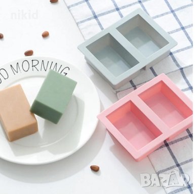 2 правоъгъника правоъгълник правоъгълни силиконов молд форма калъп сапун гипс шоколад, снимка 1