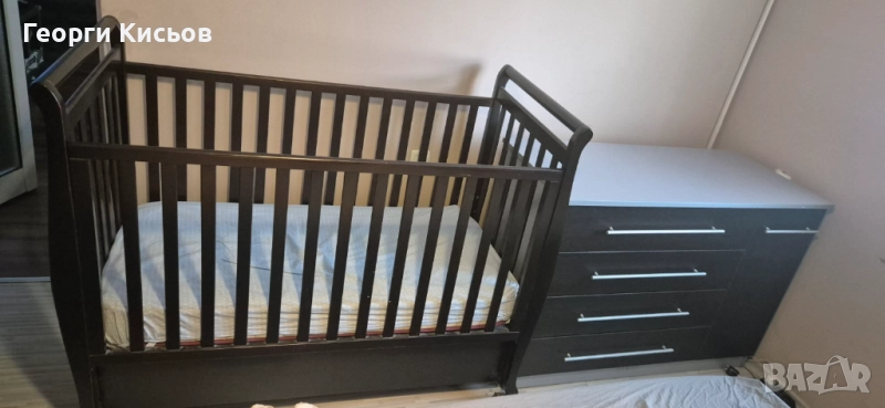 Кошара - дървена, масив, венге, 120/60 много запазена, снимка 1