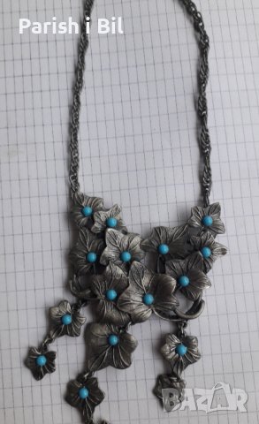 Посребрена фешън Арт огърлица,колие,медальон ,стилни бутикови бижута,комплект, снимка 9 - Колиета, медальони, синджири - 40284416