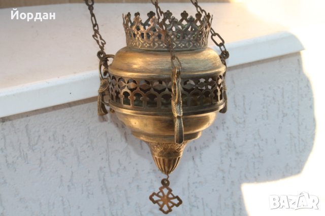 Месингово кандило-лампа, снимка 1 - Антикварни и старинни предмети - 43573110
