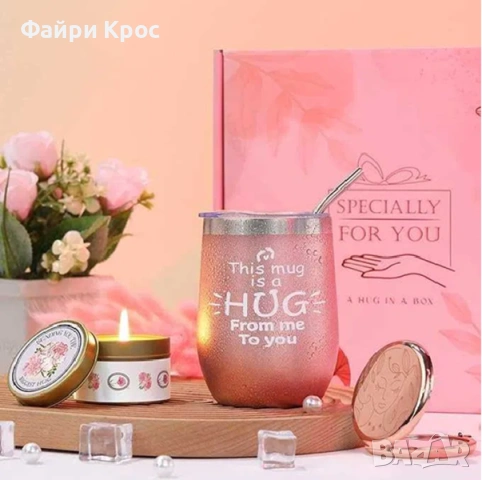 Комплект грижа за жена спа подарък за празник, осми март, рожден ден 10 части - Розов, снимка 4 - Подаръци за жени - 53258637