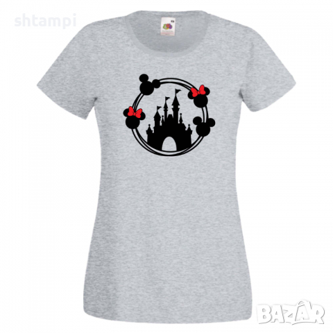 Дамска тениска Disney Castle 1 Mickey Mouse,Minnie Mouse,Мини Маус,Микки Маус.Подарък,Изненада,, снимка 4 - Тениски - 36526132