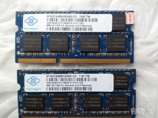 4GB DDR3 1333 MHz 2RX8 Ram за стари лаптопи SODIMM,цената е за 2те , снимка 3 - RAM памет - 50357929