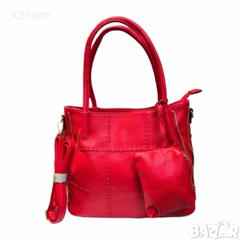 Елегантна и практична дамска чанта с включено портмоне, снимка 12 - Чанти - 52585194