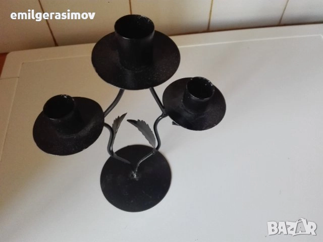 Свещник ковано желязо - четири броя., снимка 15 - Антикварни и старинни предмети - 31360489