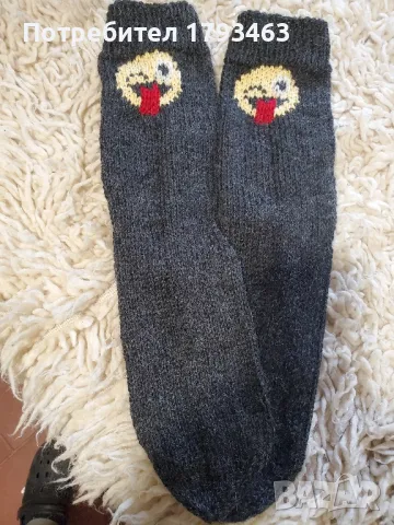 Ръчно плетени мъжки чорапи размер 44, снимка 1