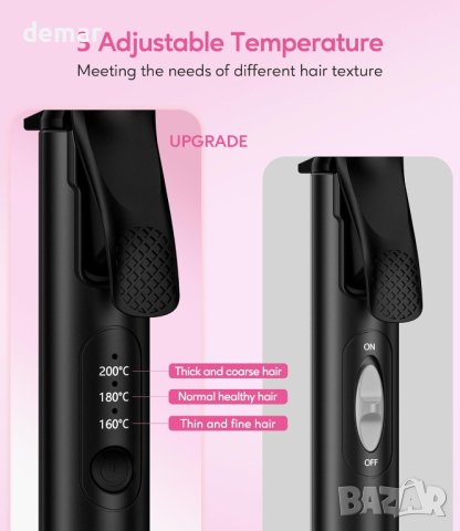 FARERY Керамична мини маша за къдрене с кератин и арган, 25 мм, снимка 4 - Маши за коса - 43341131