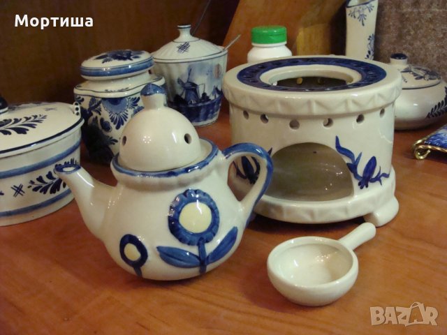 Страхотен ПОРЦЕЛАНОВ чайник с нагревател, снимка 2 - Декорация за дома - 28532681