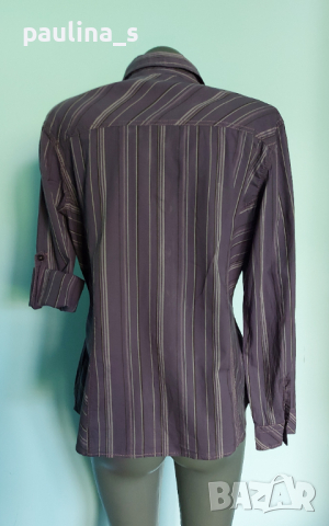 Уникална маркова риза ”Cecil”two-tone patchwork / цвят Аметист , снимка 4 - Ризи - 15473687