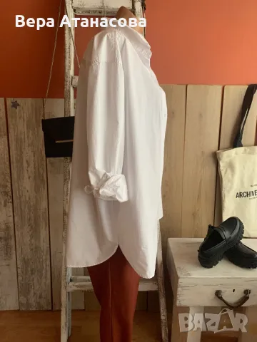 🍍🍍🍍 Oversized бяла риза H&M, налична s и l размер🍓, снимка 2 - Ризи - 50351620