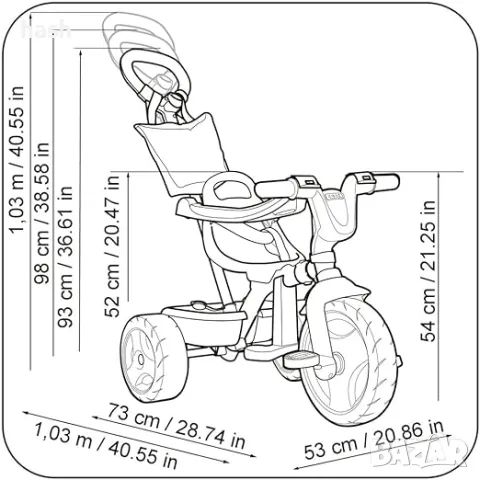 FEBER - Триколка Evo Trike Plus 3x1 (Famosa Toys 800010946), снимка 2 - Детски велосипеди, триколки и коли - 48432645