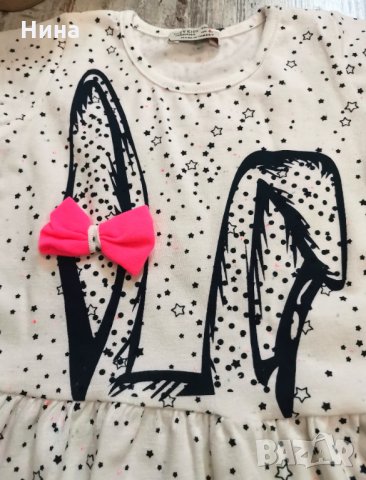 Рокля със зайче 🐰, снимка 2 - Детски рокли и поли - 32234659