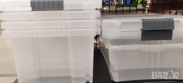 Кутия каси прозрачна с клипс и капак за съхранение от 5 до 80 л., снимка 3 - Кутии за съхранение - 35639961