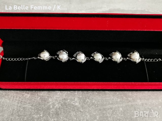 Гривни с перли в луксозна кутия, снимка 8 - Гривни - 34878679