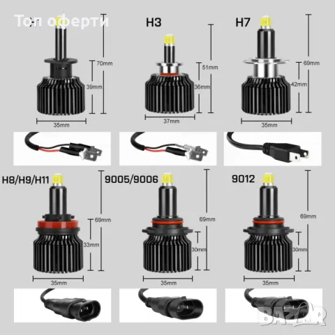 Крушки Диодни H8/H11 100W - 12V, снимка 4 - Аксесоари и консумативи - 49365370