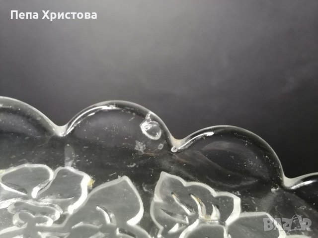 Кристална фруктиера с флорални мотиви., снимка 5 - Аксесоари за кухня - 43913527