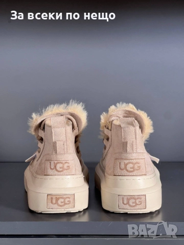 UGG Дамски Бежови Велурени Боти ЮДЖИДЖИ - Налични Различни Цветове Код E950, снимка 4 - Дамски боти - 51994475