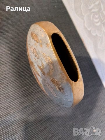 Месингова вазичка, снимка 2 - Антикварни и старинни предмети - 39687093