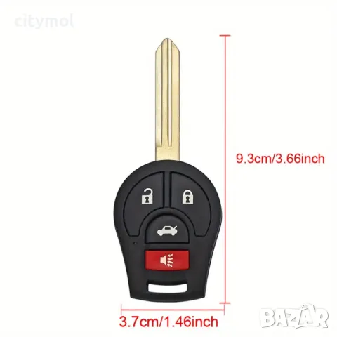 Кутийка за ключ с 4 бутона и острие за Nissan Note, Micra, Juke, Duke, Pathfinder, NV и др., снимка 4 - Аксесоари и консумативи - 50025615