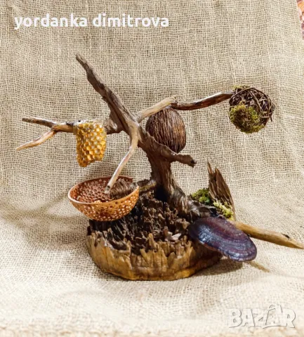 Ексклузивно коледно намаление! Медена пита. Композиция от естествено дърво. , снимка 2 - Други - 49565253