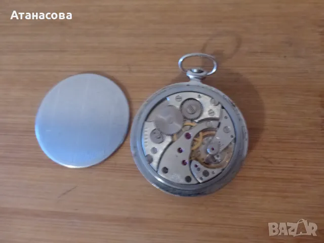 Джобен часовник Молния Мълния Molnija 18 камъка, снимка 5 - Антикварни и старинни предмети - 47428632