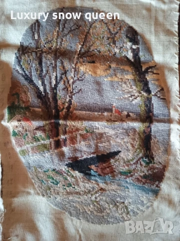 гоблен пейзаж и момиче с шапка, снимка 2 - Гоблени - 50560069