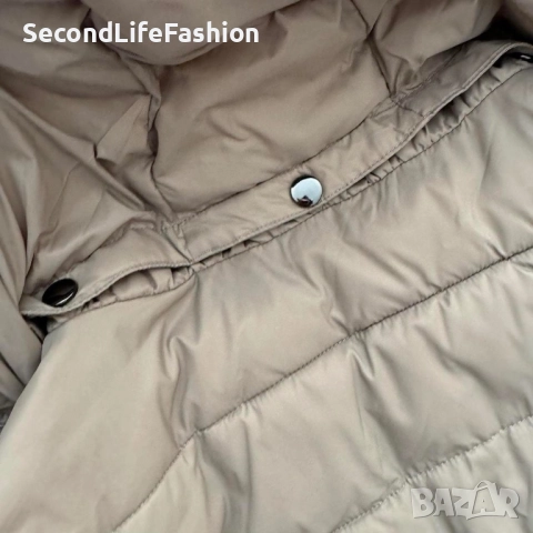 Дамско яке United Colours Of Benetton с качулка, размер UK М резедаво с колан, снимка 7 - Якета - 52858700