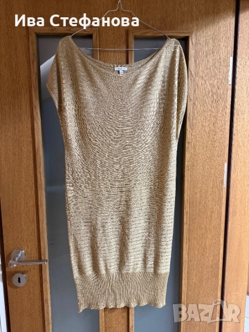 Нова дълга елегантана официална парти златист ефект  туника Massimo Dutti