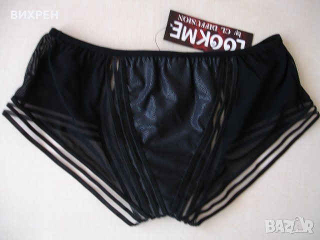 мъжки прашки, еротични боксерки марка Lookme, черни с фина мрежа и непрозрачно парче отпред и отзад, снимка 4 - Бельо - 26478402