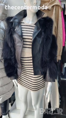 Дамско яке естествена кожа и косъм