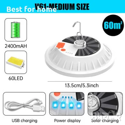  Соларна лампа за къмпинг  KSIJEH, снимка 7 - Соларни лампи - 49723743