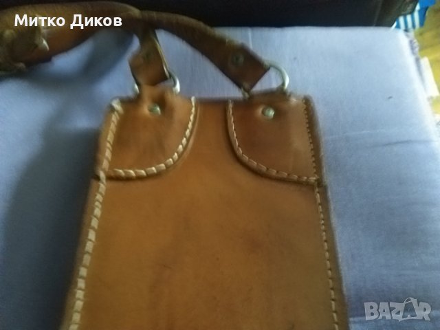 Тъмнокафява чанта естеЧанта естествена кожа за през рамо като командирска деб.кожа 5см. 270х147х90мм, снимка 11 - Чанти - 43050206