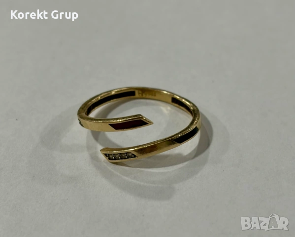 Златен пръстен 1.7 грама 14 карата 585, снимка 7 - Пръстени - 53037490