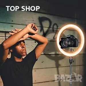 AIXPI 10” LED димируем ринг, трипод/DSLR/държач за телефон/стрийминг/снимане/3 режима/10 нива, снимка 12 - Чанти, стативи, аксесоари - 49308500