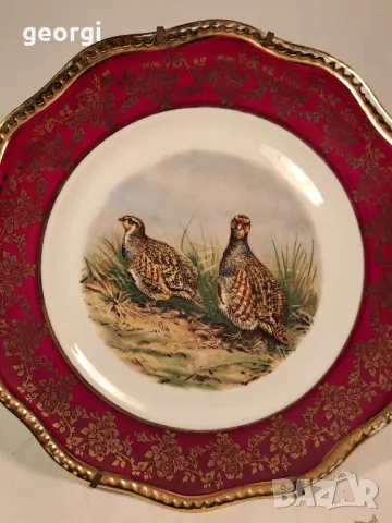 декоративна порцеланова чиния Limoges ловна тематика яребици 25/1, снимка 2 - Декорация за дома - 49886022