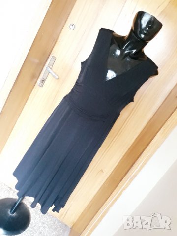 Черна елегантна дълга рокля с шлейф ХЛ