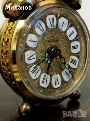 Стар механичен будилник, настолен часовник, снимка 3 - Антикварни и старинни предмети - 51982188