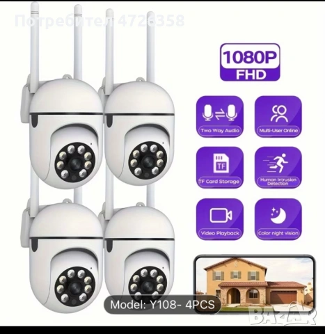 📹 WiFi Охранителни Камери 1080P – НОВИ