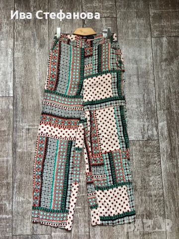 Нов висока талия ежедневен елегантен панталон zara Zara Зара свободна кройка 100 % вискоза  , снимка 5 - Панталони - 46264671