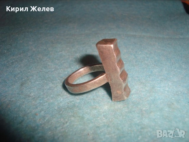 СТАРИНЕН СРЕБЪРЕН АРТ НУВО ПРЪСТЕН ВИСОКА ПРОБА МАСИВНО СРЕБРО РЪЧНА МАЙСТОРСКА ИЗРАБОТКА 26841, снимка 6 - Пръстени - 34884003