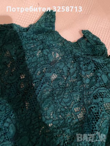 Тъмнозелена дантелена рокля - HM, снимка 3 - Рокли - 35239984